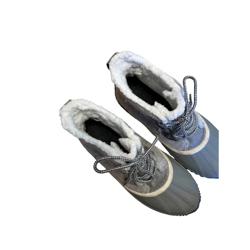 Sorel Women Out 'N About Felt boots Gray waterproof rubber fleece lining Size 9